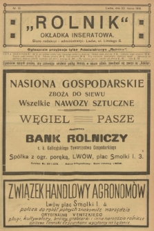 Rolnik: Organ c. k. Galicyjskiego Towarzystwa Gospodarskiego. R.47, T.87, 1914, nr 12