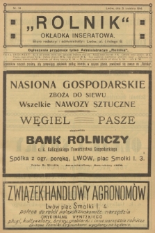 Rolnik: Organ c. k. Galicyjskiego Towarzystwa Gospodarskiego. R.47, T.87, 1914, nr 14