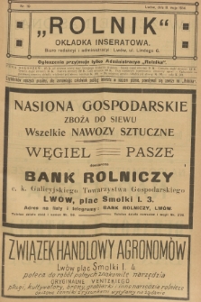 Rolnik: Organ c. k. Galicyjskiego Towarzystwa Gospodarskiego. R.47, T.87, 1914, nr 19