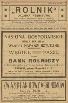 Rolnik: Organ c. k. Galicyjskiego Towarzystwa Gospodarskiego. R.47, T.87, 1914, nr 20