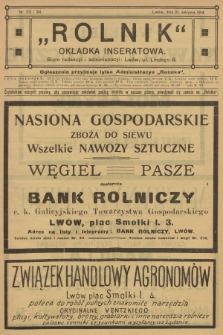 Rolnik: Organ c. k. Galicyjskiego Towarzystwa Gospodarskiego. R.47, T.87, 1914, nr 33-34