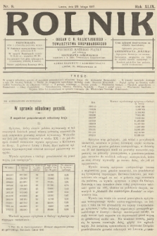Rolnik: Organ c. k. Galicyjskiego Towarzystwa Gospodarskiego. R.49, T.89, 1917, nr 8
