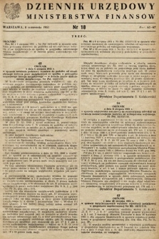 Dziennik Urzędowy Ministerstwa Finansów. 1951, nr 18