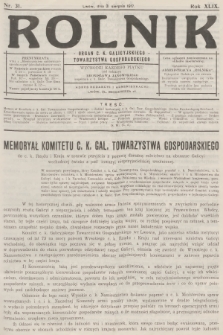 Rolnik: Organ c. k. Galicyjskiego Towarzystwa Gospodarskiego. R.49, T.90, 1917, nr 31