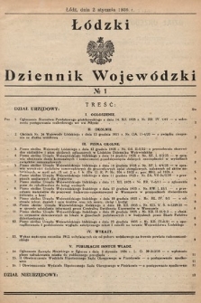 Łódzki Dziennik Wojewódzki. 1936, nr 1