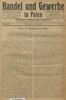 Handel und Gewerbe : Nachrichtenblatt des Verbandes für Handel und Gewerbe. Jg.3, 1928, nr 1