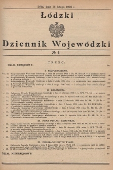 Łódzki Dziennik Wojewódzki. 1936, nr 4