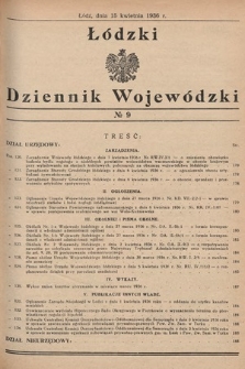 Łódzki Dziennik Wojewódzki. 1936, nr 9