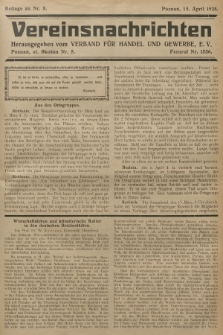 Vereinsnachrichten : herausgegeben vom Verband für Handel und Gewerbe. 1928, Beilage zu nr 8