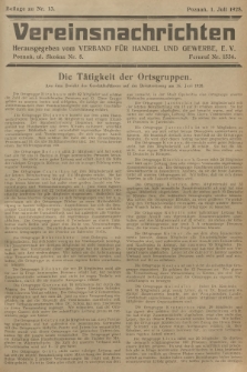 Vereinsnachrichten : herausgegeben vom Verband für Handel und Gewerbe. 1928, Beilage zu nr 13