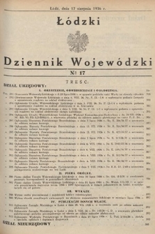 Łódzki Dziennik Wojewódzki. 1936, nr 17