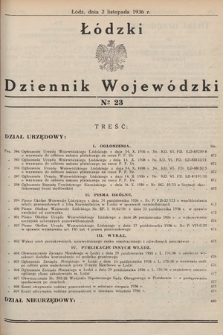 Łódzki Dziennik Wojewódzki. 1936, nr 23
