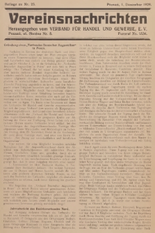 Vereinsnachrichten : herausgegeben vom Verband für Handel und Gewerbe. 1929, Beilage zu nr 23