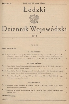 Łódzki Dziennik Wojewódzki. 1948, nr 3