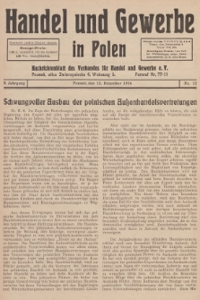 Handel und Gewerbe in Polen : Nachrichtenblatt des Verbandes für Handel und Gewerbe. Jg.9, 1934, nr 12
