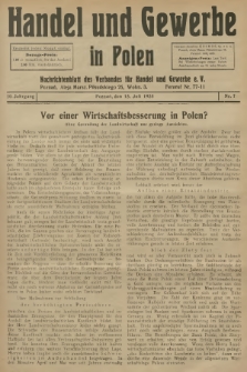 Handel und Gewerbe in Polen : Nachrichtenblatt des Verbandes für Handel und Gewerbe. Jg.10, 1935, nr 7