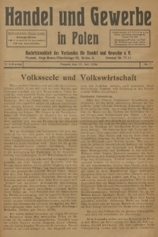 Handel und Gewerbe in Polen : Nachrichtenblatt des Verbandes für Handel und Gewerbe. Jg.11, 1936, nr 7