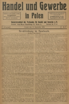 Handel und Gewerbe in Polen : Nachrichtenblatt des Verbandes für Handel und Gewerbe. Jg.11, 1936, nr 9