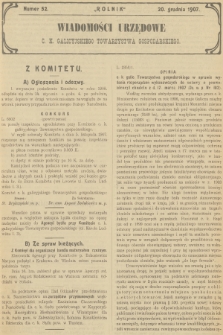 Wiadomości Urzędowe c. k. Galicyjskiego Towarzystwa Gospodarskiego. 1907, nr 52