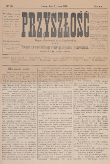 Przyszłość : organ narodowej partyi żydowskiej oraz Towarzystwa politycznego żydów galicyjskich i bukowińskich. R.4 (1895/1896), nr 19