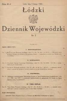 Łódzki Dziennik Wojewódzki. 1948, nr 2