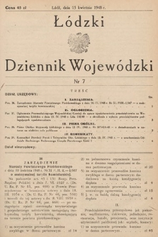 Łódzki Dziennik Wojewódzki. 1948, nr 7