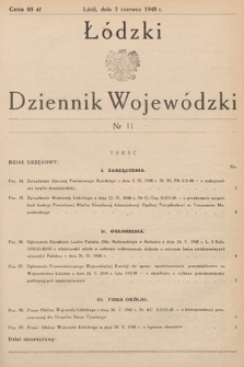 Łódzki Dziennik Wojewódzki. 1948, nr 11