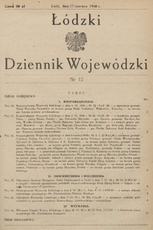 Łódzki Dziennik Wojewódzki. 1948, nr 12