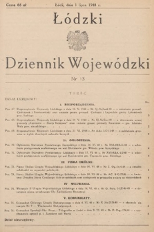 Łódzki Dziennik Wojewódzki. 1948, nr 13