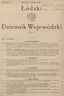Łódzki Dziennik Wojewódzki. 1948, nr 15