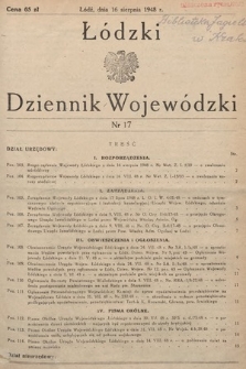 Łódzki Dziennik Wojewódzki. 1948, nr 17
