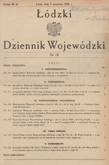 Łódzki Dziennik Wojewódzki. 1948, nr 18