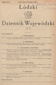 Łódzki Dziennik Wojewódzki. 1948, nr 19