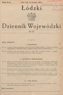 Łódzki Dziennik Wojewódzki. 1948, nr 20