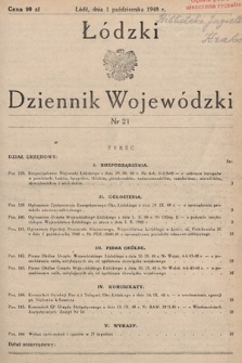 Łódzki Dziennik Wojewódzki. 1948, nr 21