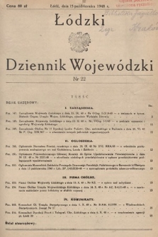 Łódzki Dziennik Wojewódzki. 1948, nr 22