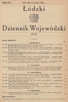 Łódzki Dziennik Wojewódzki. 1948, nr 26