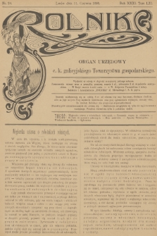 Rolnik : organ urzędowy c. k. galicyjskiego Towarzystwa gospodarskiego. R.31, T.61, 1898, nr 24