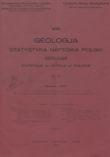 Geologja i Statystyka Naftowa Polski = Géologie et Statistique du Pétrole en Pologne. 1932, nr 8