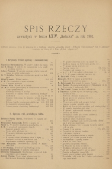 Rolnik : organ c. k. galicyjskiego Towarzystwa gospodarskiego. R.34, T.64, 1901, Spis rzeczy