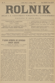 Rolnik : organ c. k. galicyjskiego Towarzystwa gospodarskiego. R.34, T.64, 1901, nr 5