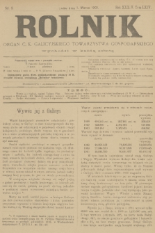 Rolnik : organ c. k. galicyjskiego Towarzystwa gospodarskiego. R.34, T.64, 1901, nr 9