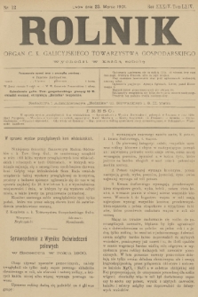 Rolnik : organ c. k. galicyjskiego Towarzystwa gospodarskiego. R.34, T.64, 1901, nr 12