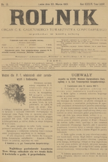 Rolnik : organ c. k. galicyjskiego Towarzystwa gospodarskiego. R.34, T.64, 1901, nr 13