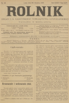 Rolnik : organ c. k. galicyjskiego Towarzystwa gospodarskiego. R.34, T.64, 1901, nr 16