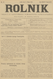 Rolnik : organ c. k. galicyjskiego Towarzystwa gospodarskiego. R.34, T.64, 1901, nr 19