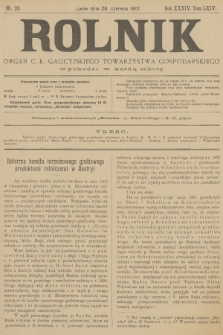 Rolnik : organ c. k. galicyjskiego Towarzystwa gospodarskiego. R.34, T.64, 1901, nr 26