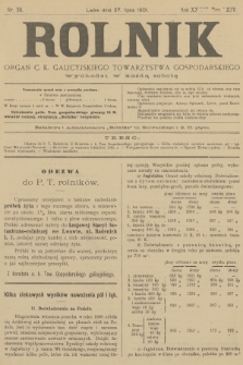 Rolnik : organ c. k. galicyjskiego Towarzystwa gospodarskiego. R.34, T.64, 1901, nr 30