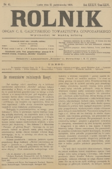 Rolnik : organ c. k. galicyjskiego Towarzystwa gospodarskiego. R.34, T.64, 1901, nr 41