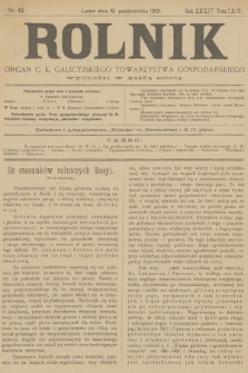 Rolnik : organ c. k. galicyjskiego Towarzystwa gospodarskiego. R.34, T.64, 1901, nr 42